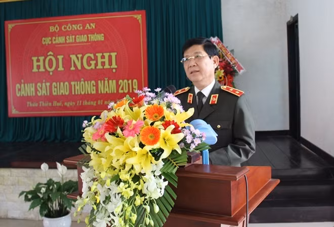Trung tướng Nguyễn Văn Sơn, Thứ trưởng Bộ Công an phát biểu chỉ đạo tại hội nghị CSGT toàn quốc năm 2019.