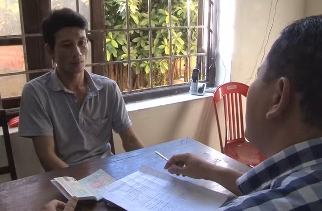 Đối tượng Nguyễn Viết Tuấn tại Cơ quan công an.