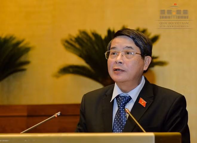 Chủ nhiệm Ủy ban Tài chính - Ngân sách Nguyễn Đức Hải trình bày báo cáo giải trình, tiếp thu về dự án luật này sáng 29-5