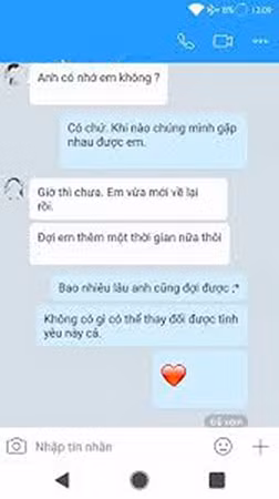 Đoạn chat của một đối tượng lừa tình gửi cho bị hại. Đoạn chat của một đối tượng lừa tình gửi cho bị hại.