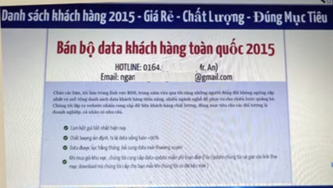 Các đối tượng thường sử dụng bộ data (dữ liệu) trên mạng để thực hiện hành vi lừa đảo.