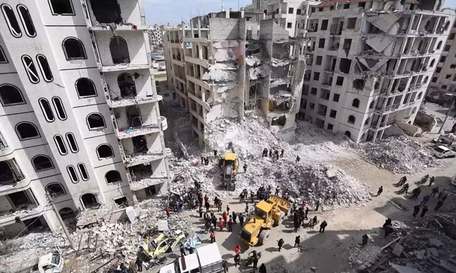 Khung cảnh đổ nát do chiến sự ở Syria. Ảnh: Reuters.