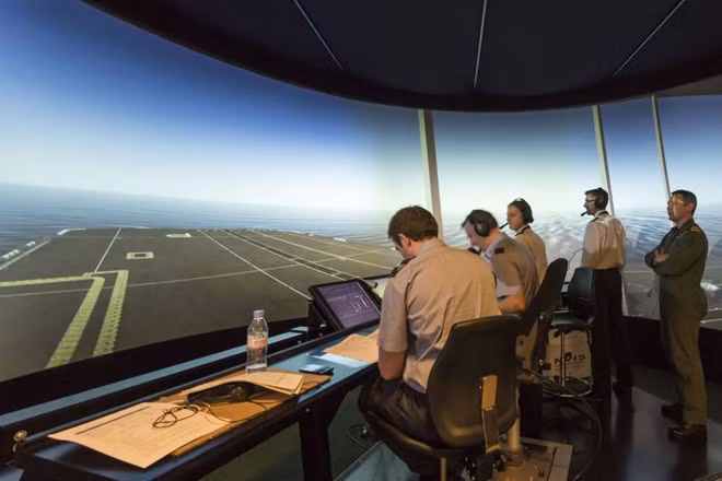 Bên trong phòng giả định mô phỏng tàu sân bay. Ảnh: BAE Systems.