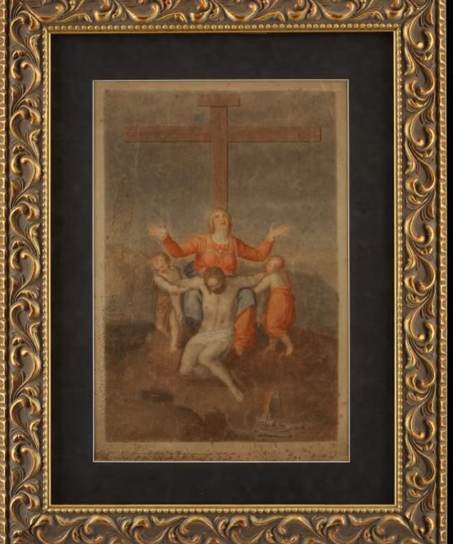 Bức họa được cho là của Michelangelo thể hiện hình ảnh Chúa Jesu bị đóng đinh trên cây Thập Ác. Bức họa được cho là của Michelangelo thể hiện hình ảnh Chúa Jesu bị đóng đinh trên cây Thập Ác.