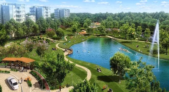 Tiếp giáp dự án là công viên Hương Tràm rộng hơn 22ha có kinh phí xây dựng là 1.000 tỷ đồng, được xem là “lá phổi xanh” của quận 7 với 10.000m2 lối dạo và hơn 20 nhà cảnh và thủy tạ/