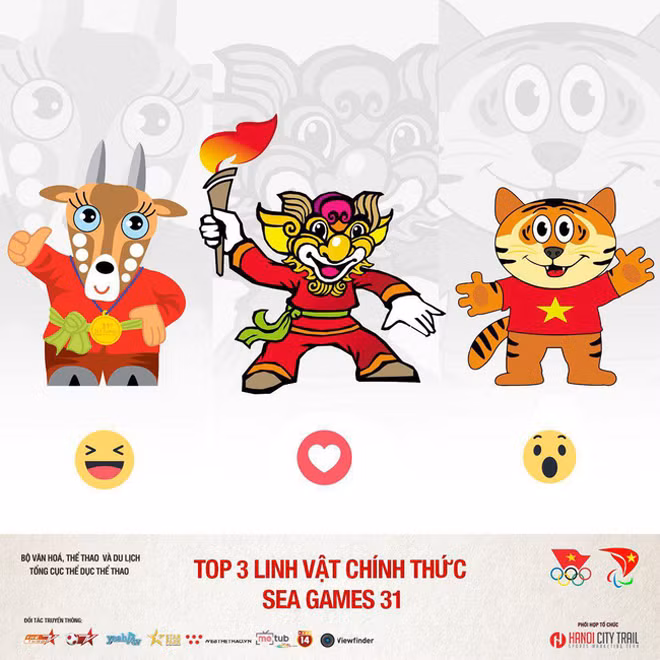 3 mẫu vẽ linh vật SEA Games 31.
