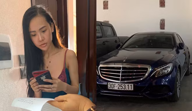 “Má mì” cầm đầu đường dây “gái gọi cao cấp” Nguyễn Thị Cúc và xe ô tô hạng sang.