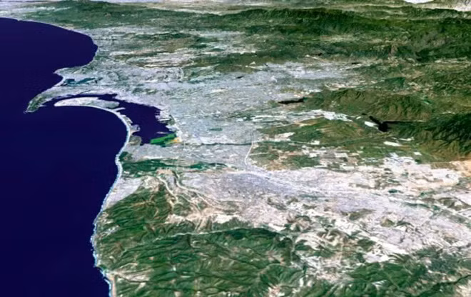 San Diego and Tijuana, Mexico, nhìn từ trên không. San Diego and Tijuana, Mexico, nhìn từ trên không.
