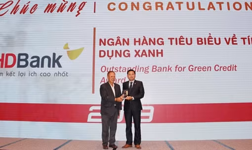 HDBank nhận giải Ngân hàng Tiêu biểu về Tín dụng Xanh