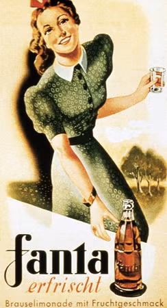 Áp phích quảng cáo nước soda chanh Fanta ở Đức năm 1944.