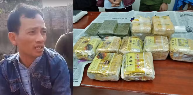 Phạm Văn Hùng và tang vật vụ án.