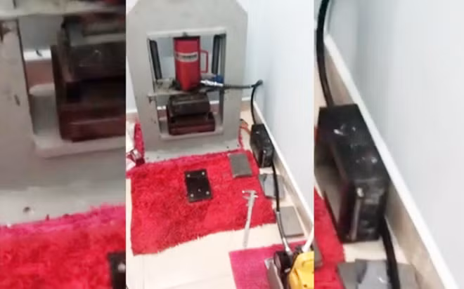 Máy ép, máy trộn ma túy thu được từ nhà Tuấn.
