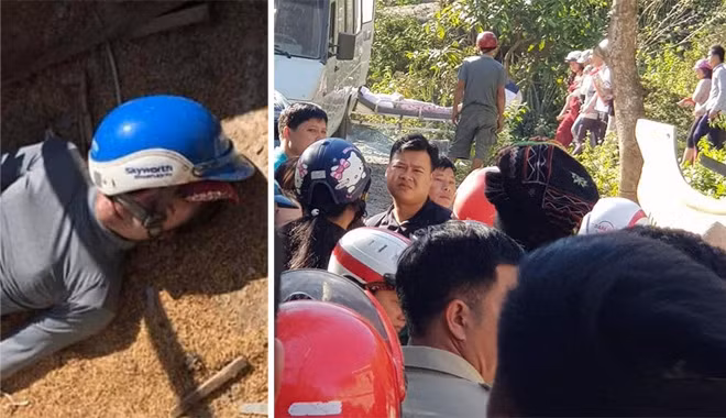 Nạn nhân khi được phát hiện (ảnh trái). Hiện trường nơi phát hiện cô gái.