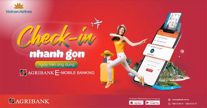 Ứng dụng ngân hàng có thêm tính năng làm thủ tục máy bay trực tuyến.