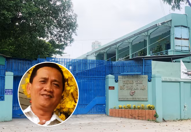 Đối tượng Nguyễn Tiến Dũng (ảnh nhỏ) và Trung tâm hỗ trợ xã hội thành phố trên đường Nơ Trang Long, phường 13, quận Bình Thạnh.