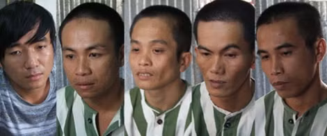 Các đối tượng tại cơ quan Công an.