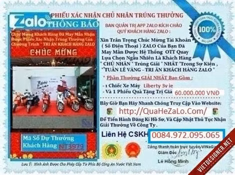 Mẫu tin nhắn giả trúng thưởng để lừa đảo các bị hại.