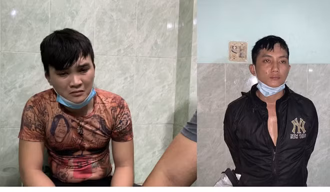 Đối tượng Huỳnh Tường Huy (trái) và Nguyễn Ngọc Tướng