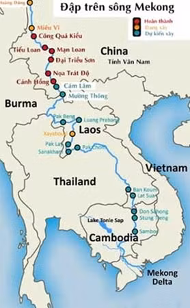 Vị trí thủy điện Cảnh Hồng. Đồ họa: Michael Buckley. Ảnh: VNE.