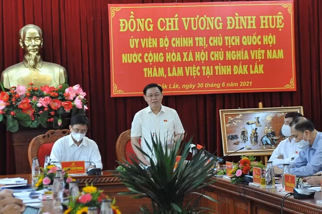 Chủ tịch Quốc hội phát biểu tại buổi làm việc