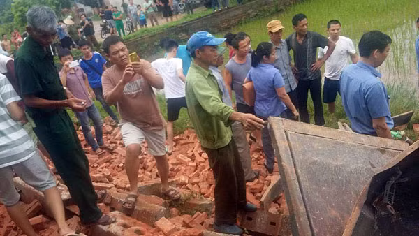 Hiện trường vụ tai nạn.