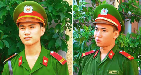 Hai chiến sỹ Nguyễn Quốc Đạt và Trương Đình Phú.