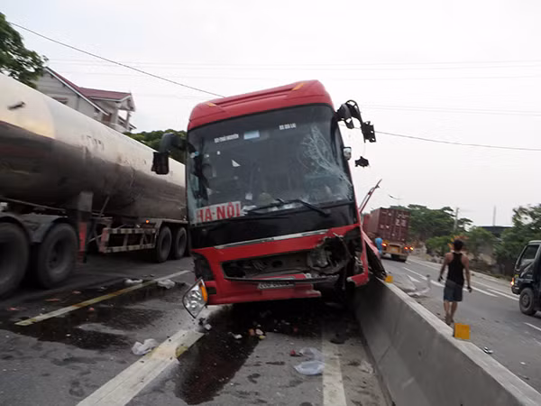 Hiện trường vụ tai nạn.