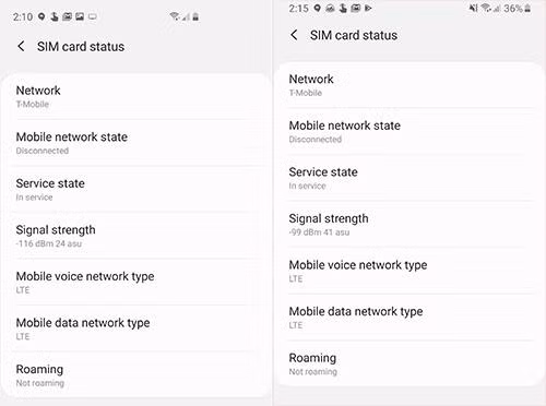 Hình ảnh so sánh chất lượng sóng mạng của S10+ với S9.