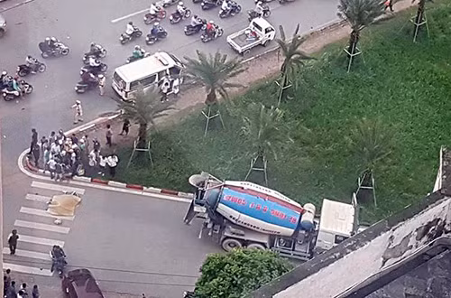 Hiện trường vụ tai nạn nhìn từ trên cao. Ảnh: P.Ngọc