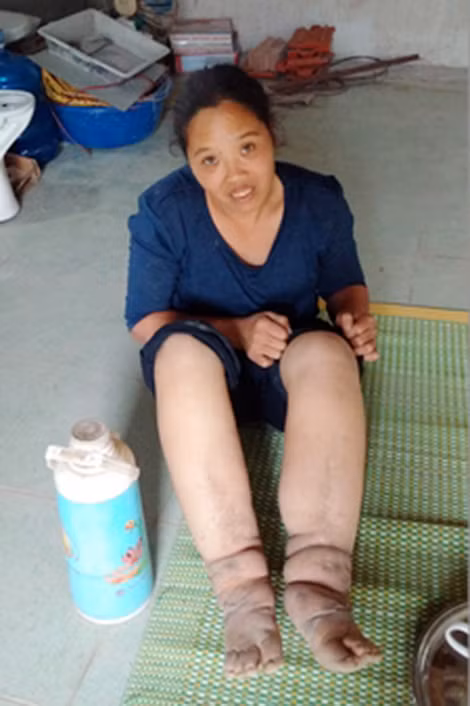 Chị Tỉnh trong ngôi nhà mới xây.