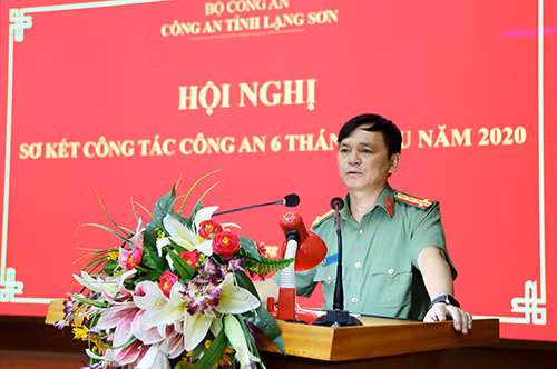 Đại tá Thái Hồng Công - Giám đốc Công an tỉnh phát biểu chỉ đạo