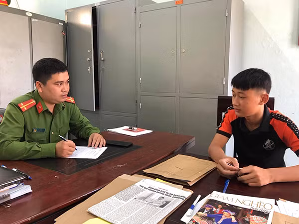 Nguyễn Ngọc T. tại cơ quan Công an.