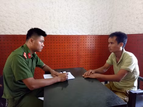 Đối tượng Nguyễn Khắc Cường tại cơ quan Công an.