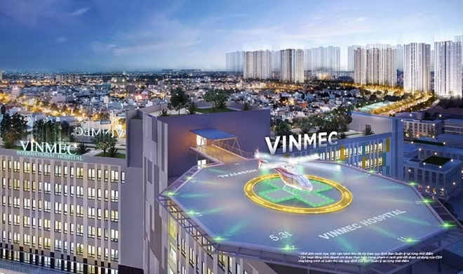 Bệnh viện đa khoa quốc tế Vinmec tại Vinhomes Smart City được trang bị sân đỗ trực thăng trên tầng thượng và phòng Tổng thống phục vụ khách hàng VVIP, nguyên thủ quốc gia….
