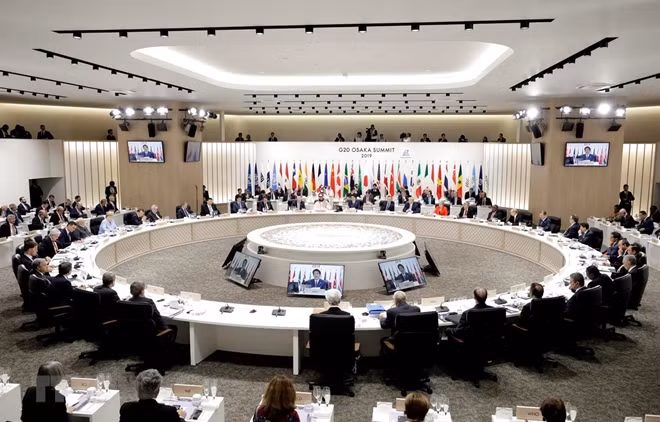 Các nhà lãnh đạo G20 đã có cuộc họp đặc biệt đầu tiên khẳng định tầm quan trọng của kinh tế số. (Ảnh: TTXVN phát)