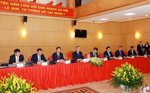 Bộ trưởng Tô Lâm phát biểu tại Hội đàm. Bộ trưởng Tô Lâm phát biểu tại Hội đàm.
