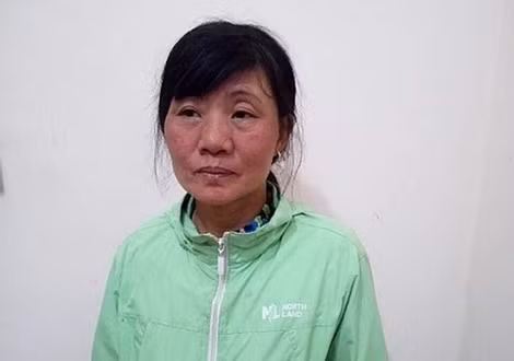Đối tượng Trần Thị Sáu lúc mới bị công an huyện Chương Mỹ truy bắt.