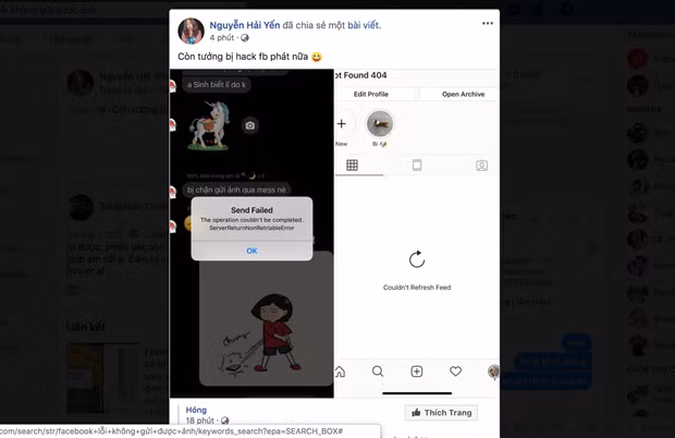 Người dùng than trời vì lỗi của Facebook.
