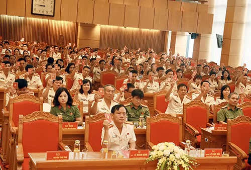 Các đại biểu biểu quyết các nội dung tại Đại hội Các đại biểu biểu quyết các nội dung tại Đại hội