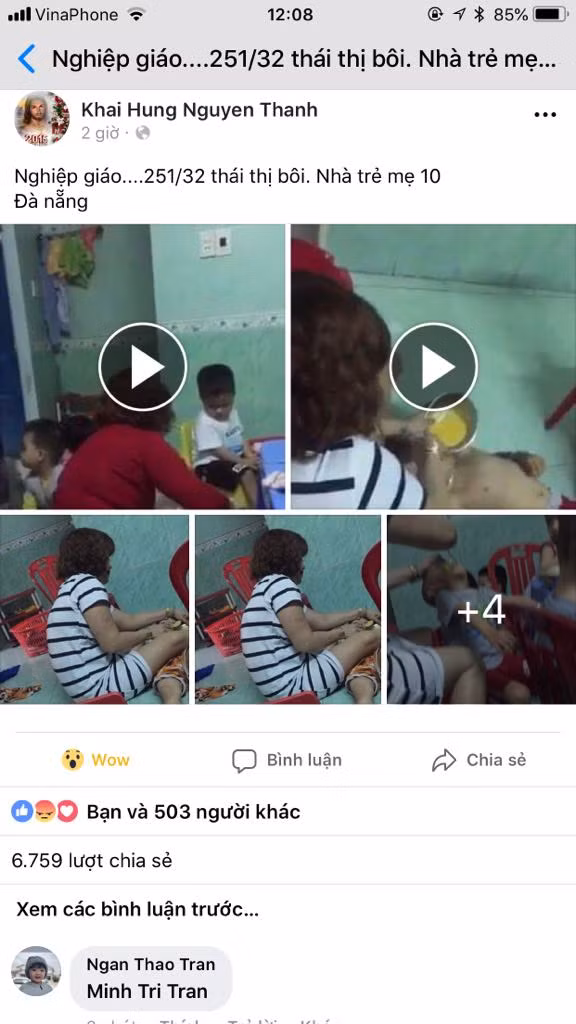 Clip bạo hành trẻ được lan truyền nhanh trên mạng xã hội.