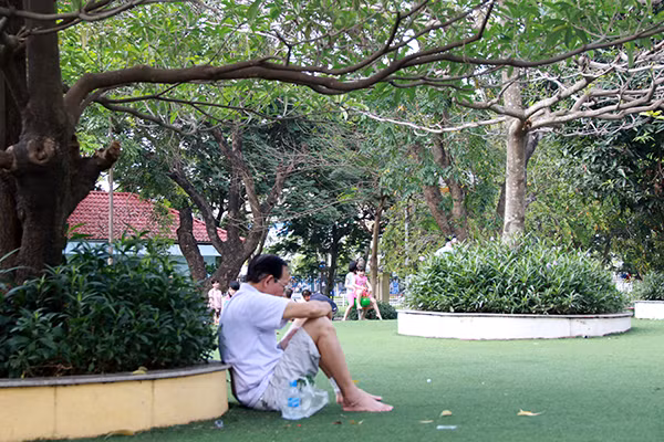 Người đàn ông lớn tuổi tìm cho mình bóng mát dưới tán cây để nghỉ ngơi, thư giãn. Người đàn ông lớn tuổi tìm cho mình bóng mát dưới tán cây để nghỉ ngơi, thư giãn.