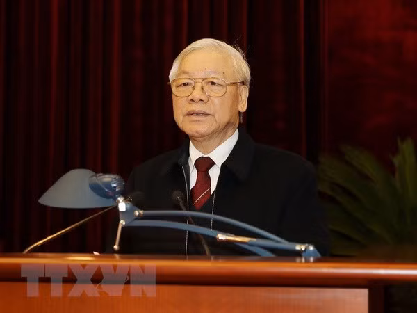 Tổng Bí thư, Chủ tịch nước Nguyễn Phú Trọng phát biểu chỉ đạo Hội nghị. (Ảnh: Trí Dũng/TTXVN)