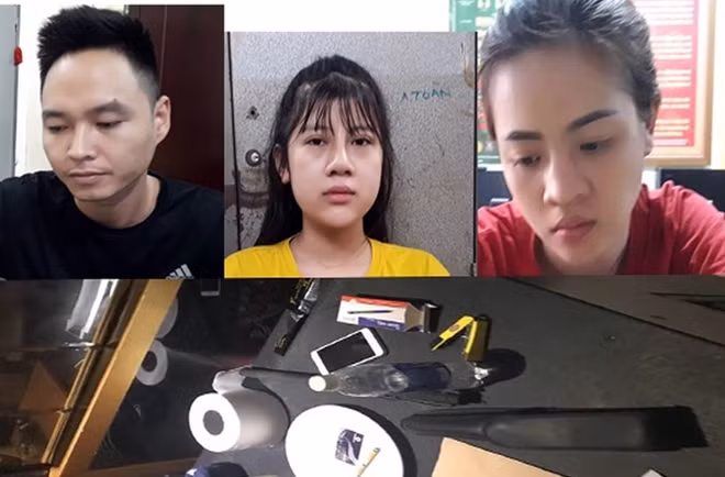 Các đối tượng và tang vật cơ quan Công an thu tại phòng hát