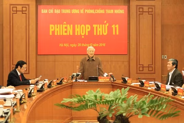 Tổng bí thư chủ trì phiên họp Ban chỉ đạo Phòng chống tham nhũng