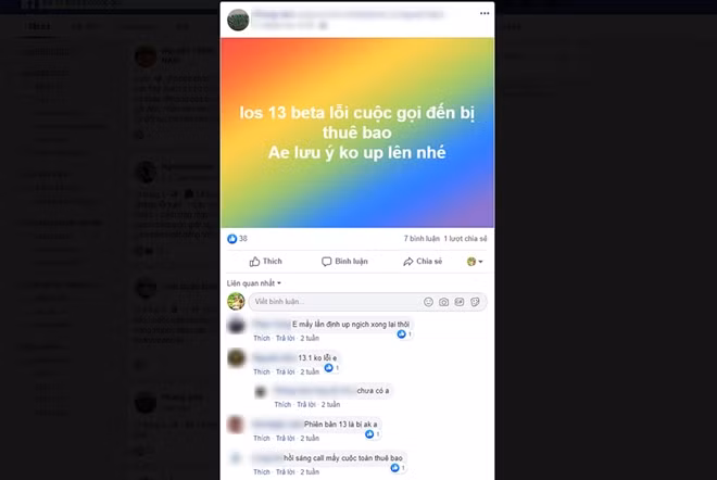 Cảnh báo được người dùng đưa ra về bản iOS 13 beta có nhiều lỗi.