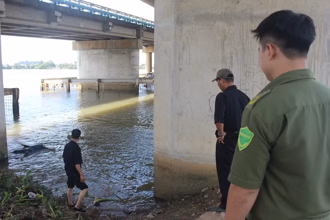 Khúc sông nơi phát hiện ra xác nam thanh niên.