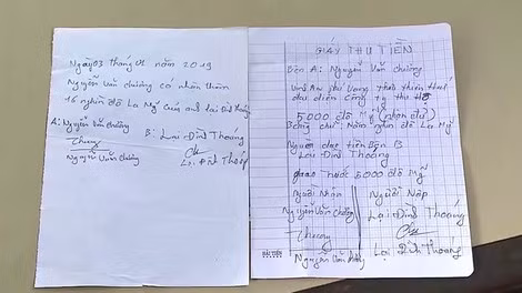Giấy nhận ngoại tệ.