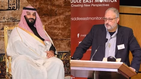 Thái tử Mohammad bin Salman và nhà báo Jamal Khashoggi.