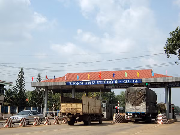 Trạm thu phí T2 quốc lộ 14, huyện Đồng Phú thuộc Công ty cổ phần Đức Thành Gia Lai