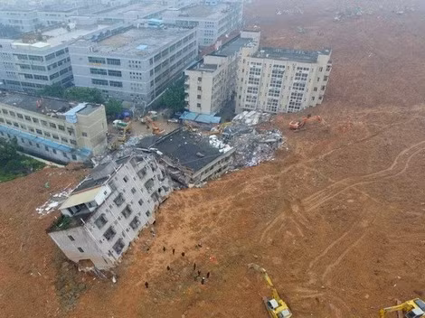 Hiện trường vụ lở đất.